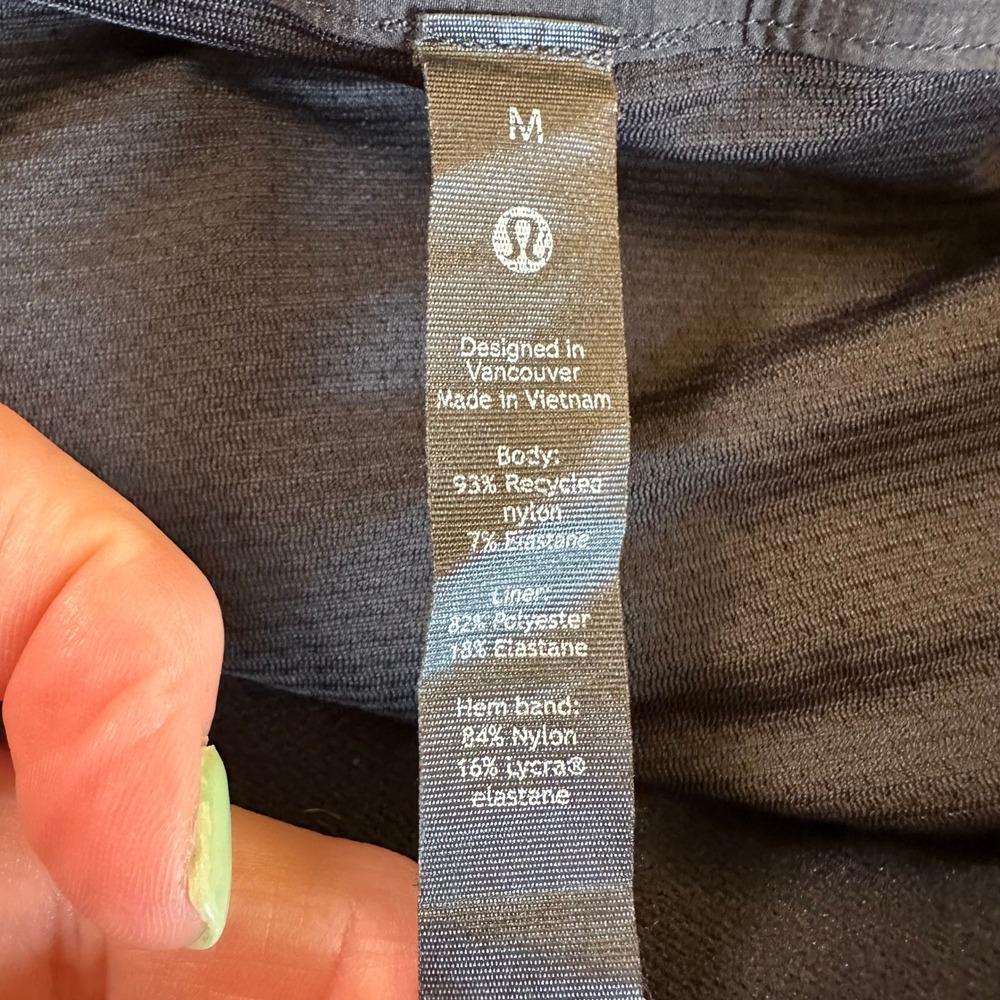 Lululemon Mens Surge Lined Short 6 Seersucker Black LM7AU7S Medium Athleisure - Picture 7 of 9